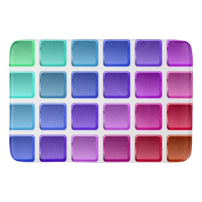 TAPIS DE BAIN CARRELAGE COLORÉ CARRÉS (Devant)