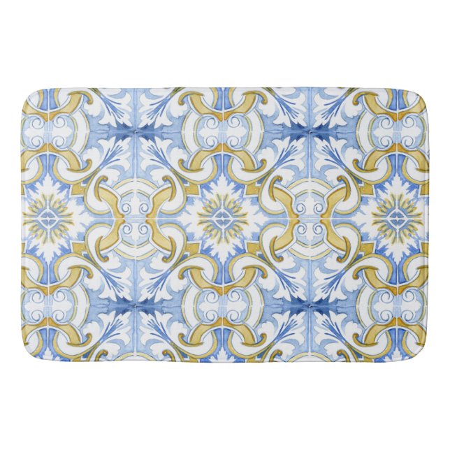 Tapis De Bain Carrelage méditerranéen, majolica, style sicilien  (Devant)