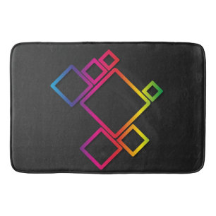 Tapis De Bain Carrés colorés géniaux sur Noir No. 1