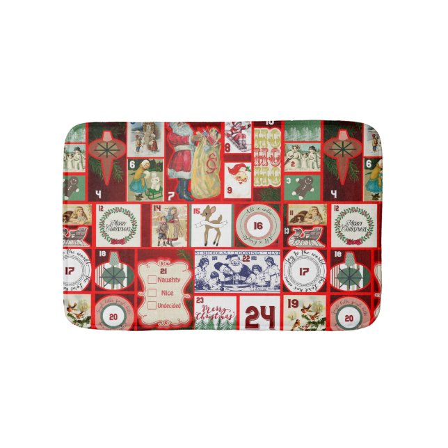 Tapis De Bain Carrés de l'illustration de Noël (Devant)