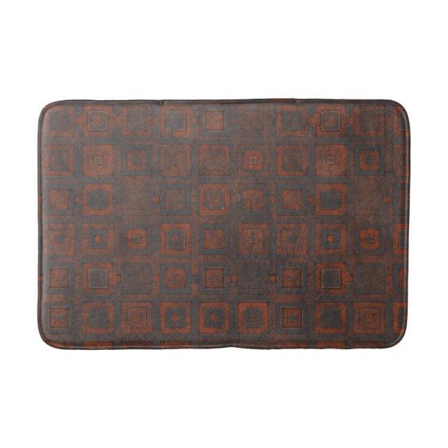 Tapis De Bain Carrés métalliques rouillés (Devant)