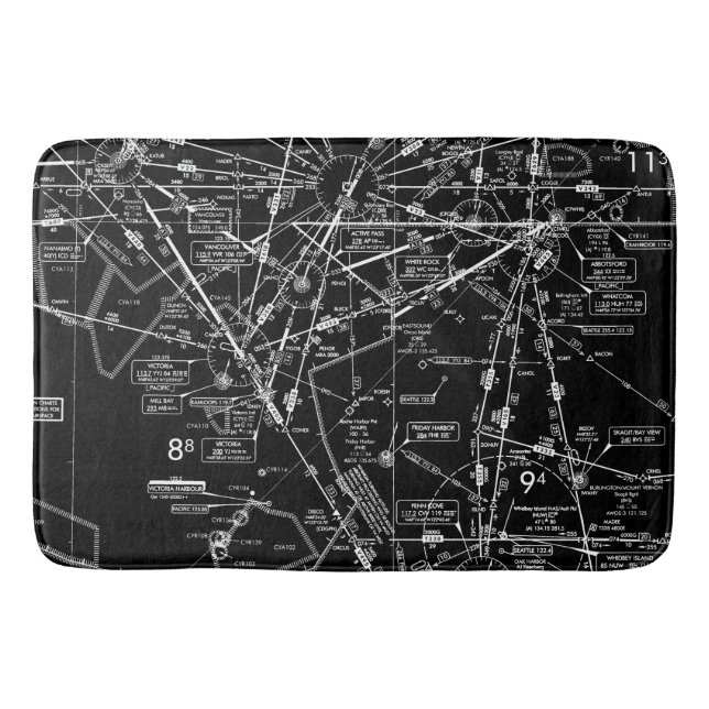 Tapis De Bain Carte aéronautique (Devant)