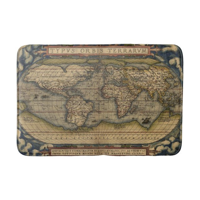 Tapis De Bain Carte antique du monde (Devant)