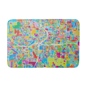 Tapis De Bain Carte colorée d'Atlanta