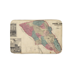 Tapis De Bain Carte du comté de Sonoma la Californie