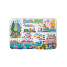 Carte illustrée de Santa Cruz Boardwalk Plage Surf