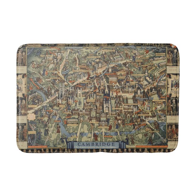 Tapis De Bain Carte imagée de Cambridge, Angleterre (Devant)