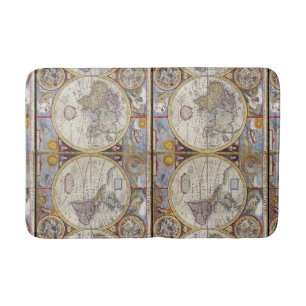 Tapis De Bain Carte Vintage World Traveller Thunder_Cove