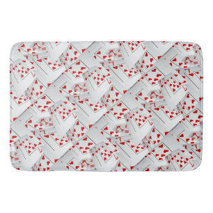 Tapis De Bain Cartes De Poker Coeur Et Diamants De Lucky Sevens,