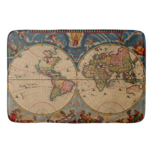 Tapis De Bain Cartes vintage vieux monde