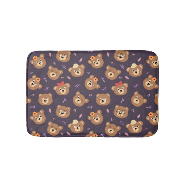 Tapis De Bain Cartographie de l'ours en peluche mignonne Enceint (Devant)