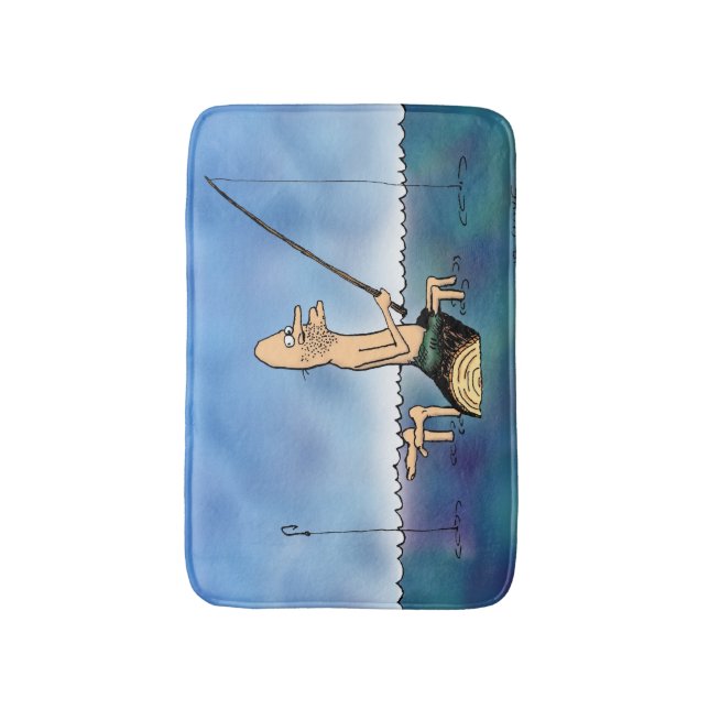 Tapis De Bain Carton de pêche de jour étrange (Devant (Vertical))