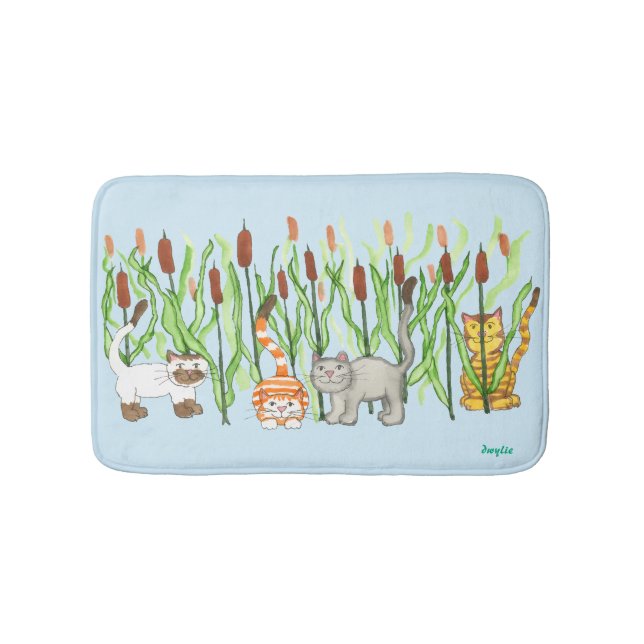 Tapis De Bain Cats and Cattails (Devant)
