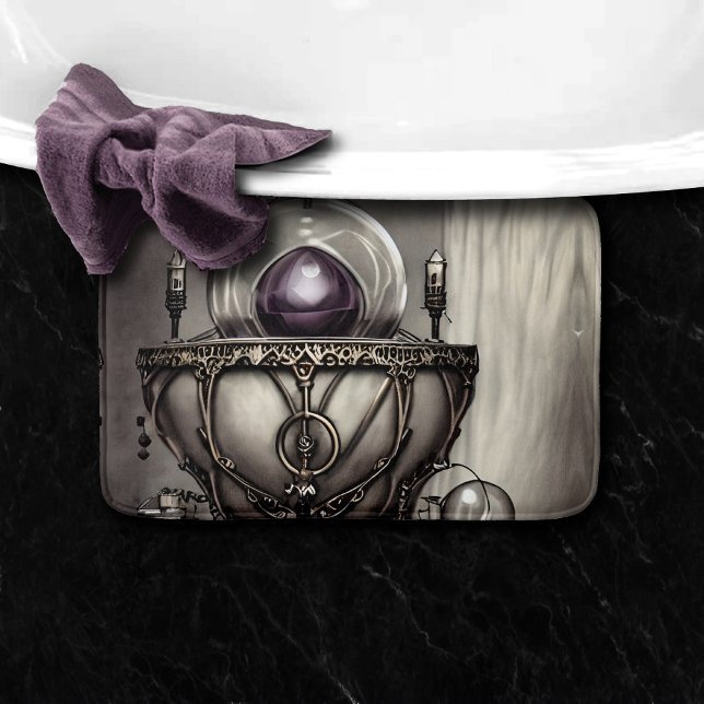 Tapis De Bain Cauldron argenté orné avec balle en cristal violet (Créateur téléchargé)