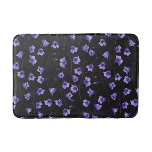 Tapis De Bain Cellules bleues de minuit, cloches, Bellflowers