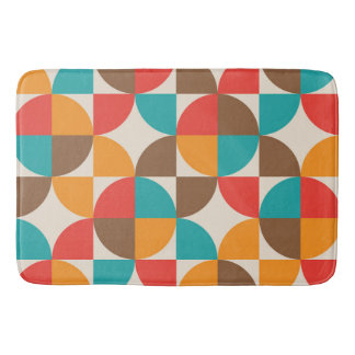 Tapis De Bain Cercles abstraits colorés du milieu du siècle