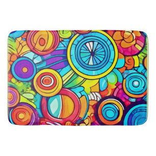 Tapis De Bain Cercles colorés Art Abstrait