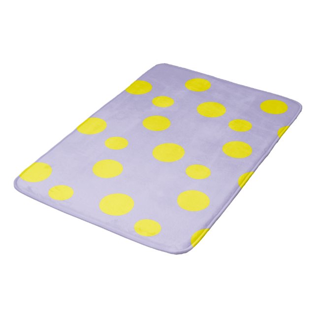 Tapis De Bain Cercles jaunes sur motif pourpre (Angle)