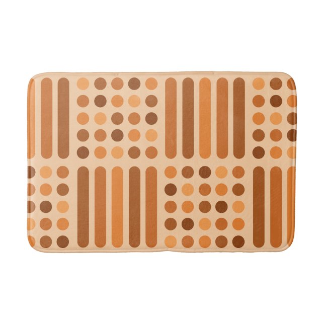 Tapis De Bain Cercles modernes du milieu du siècle Lignes orange (Devant)