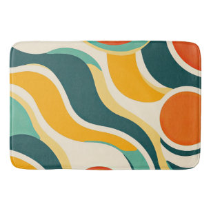 Tapis De Bain Cercles orange et flux de couleurs