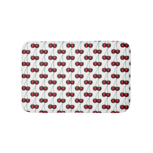 Tapis De Bain Cerises Rouge mûr Cerise Fruit d'été Imprimer