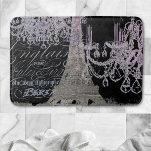 Tapis De Bain chalkboard scripts chandelier paris eiffel tower