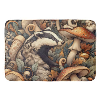 Tapis De Bain Champignons sauvages des bois Badger Russe Naturel