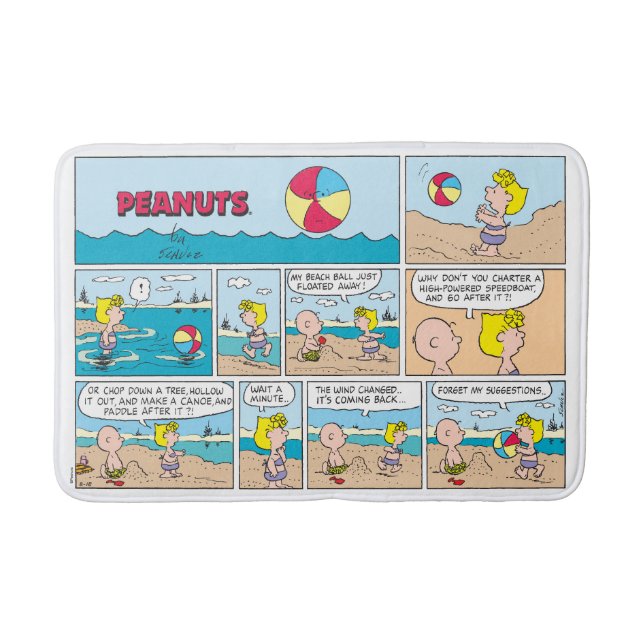 Tapis De Bain Charlie Brown & Sally À La Plage (Devant)