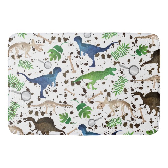 Tapis De Bain Chasse aux dinosaures ! Dinosaures sur Safari Garç (Devant)