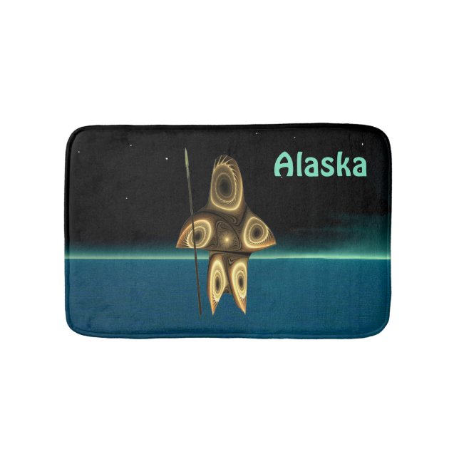 Tapis De Bain Chasseur inuit fractal - Alaska (Devant)