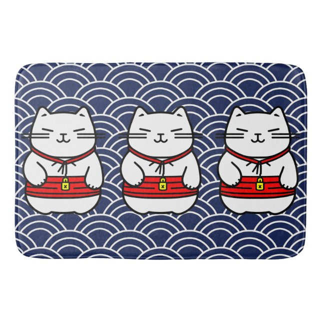 Tapis De Bain Chat chanceux japonais ou Maneki-Neko (Devant)