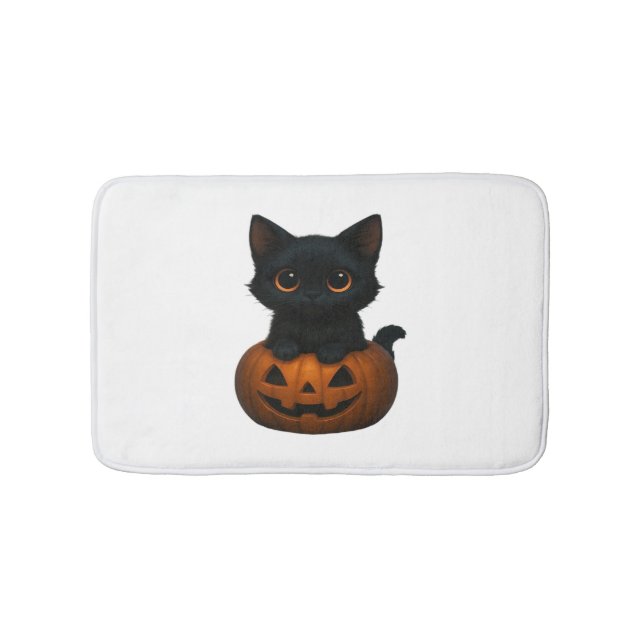 Tapis De Bain Chat citrouille - Mignonne chemise d'Halloween Éff (Devant)