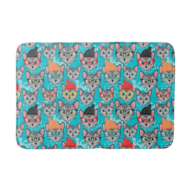 Tapis De Bain Chat dans le casquette (Devant)