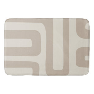 Tapis De Bain Chat de bain Abstrait ivoire et beige