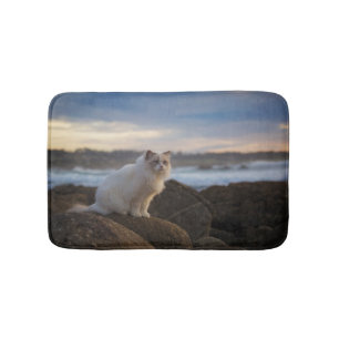 Tapis De Bain Chat de Ragdoll à la plage