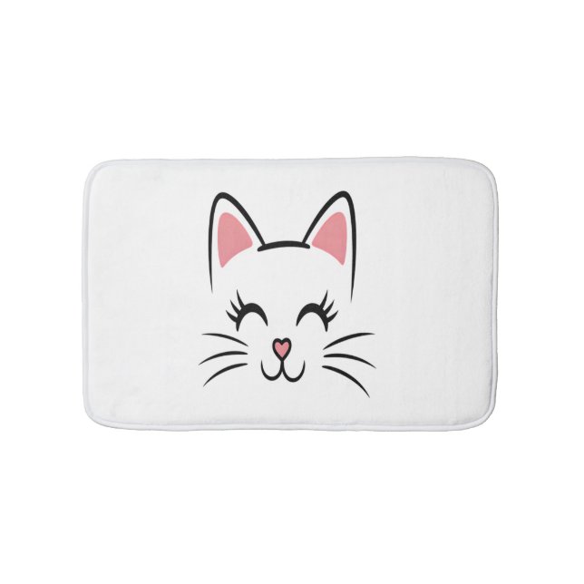 Tapis De Bain Chat Face Whiskers Imprimer L'Amour Halloween (Devant)