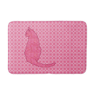 Tapis De Bain Chat japonais - Fuchsia Pink Batik