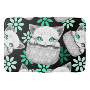 Tapis De Bain Chat mignon et joueur sortant d'une poche