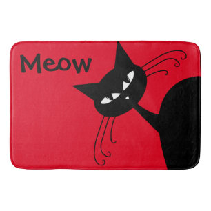 Tapis De Bain Chat noir drôle original félin