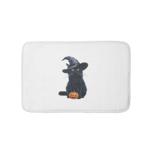 Tapis De Bain Chat Noir Halloween Costume Citrouille Pour Femmes