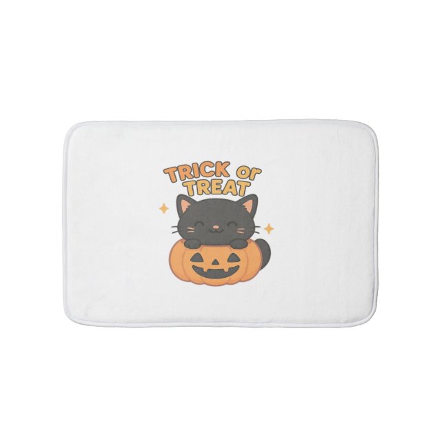 Tapis De Bain Chat noir mignon en Citrouille - Trick ou Treat Ka (Devant)