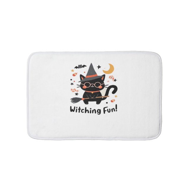 Tapis De Bain Chat noir sorcier amusant avec chambre - Jolie Hal (Devant)