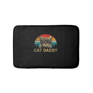 Tapis De Bain Chat Papa Vintage 80 Style Chat Rétro Disques