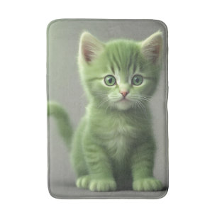 Tapis De Bain chaton vert