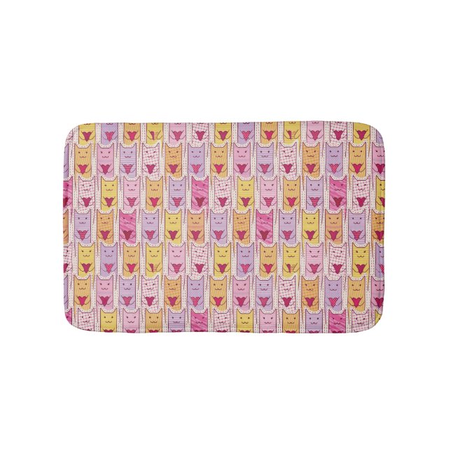Tapis De Bain Chats mignons avec les coeurs affectueux (Devant)