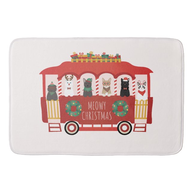 Tapis De Bain Chats Noël Trolly Meowy Noël (Devant)