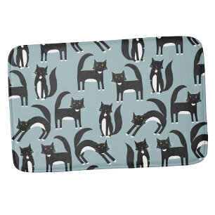 Tapis De Bain Chats smokings noirs et blancs