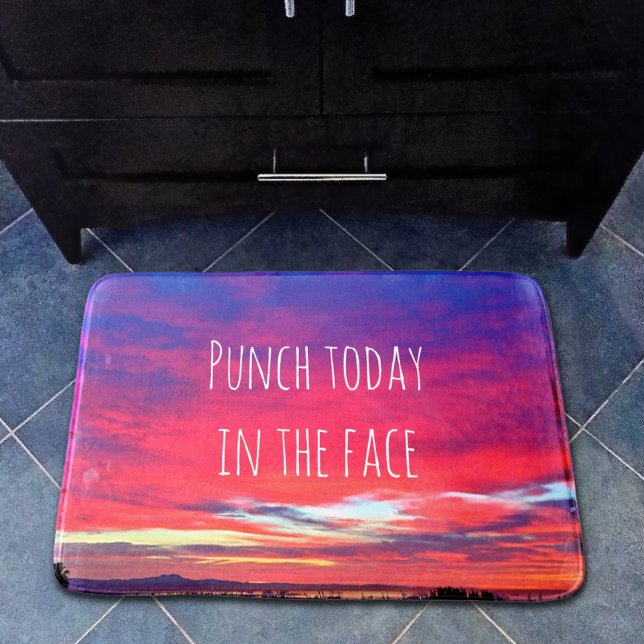 Tapis De Bain Chaud Rose Bleu Côte Sunset Punch Aujourd'hui Cita (Créateur téléchargé)