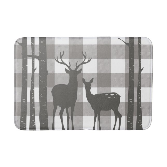 Tapis De Bain Chauffeurs à plaid de Buffalo gris rustique Cerf & (Devant)