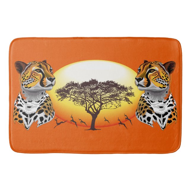 Tapis De Bain Cheetah African Feline Wild Animal (Devant)